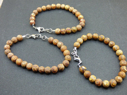 8mm Tibet Achat Auge - Edelstein Armband Perlen Heilstein Natur braun Energie Natur Goa Hippie Tibet Schmuck Frau Mann Er Bruder Geschenk - Art of Nature Berlin