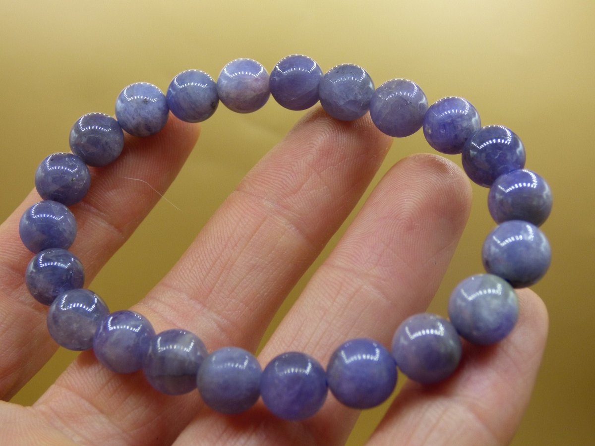 9mm Tansanit / Tanzanit ~ Edelstein Armband A Qualität Rarität echt Tansania edel hochwertig Damen Schmuck Geschenk Frau Mann Unisex blau - Art of Nature Berlin