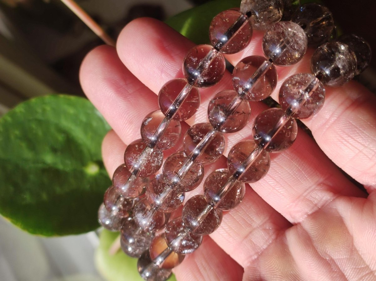 AAA Azeztulit Satyaloka Schwarz Edelstein Perlen Stretch Armband Natur Heilstein Kristall Rarität Selten Geschenk Mann Frau Mutter Er Sie - Art of Nature Berlin