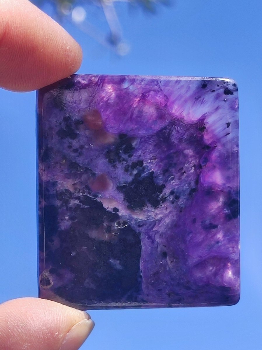 AAA Charoit XL 100% Natürlich Cabochon Sammler Mineral hochwertig Heilstein Auflegestein Rarität Unikat Therapie Energie Makramee einfassen - Art of Nature Berlin