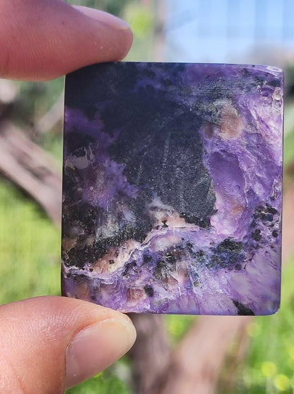 AAA Charoit XL 100% Natürlich Cabochon Sammler Mineral hochwertig Heilstein Auflegestein Rarität Unikat Therapie Energie Makramee einfassen - Art of Nature Berlin