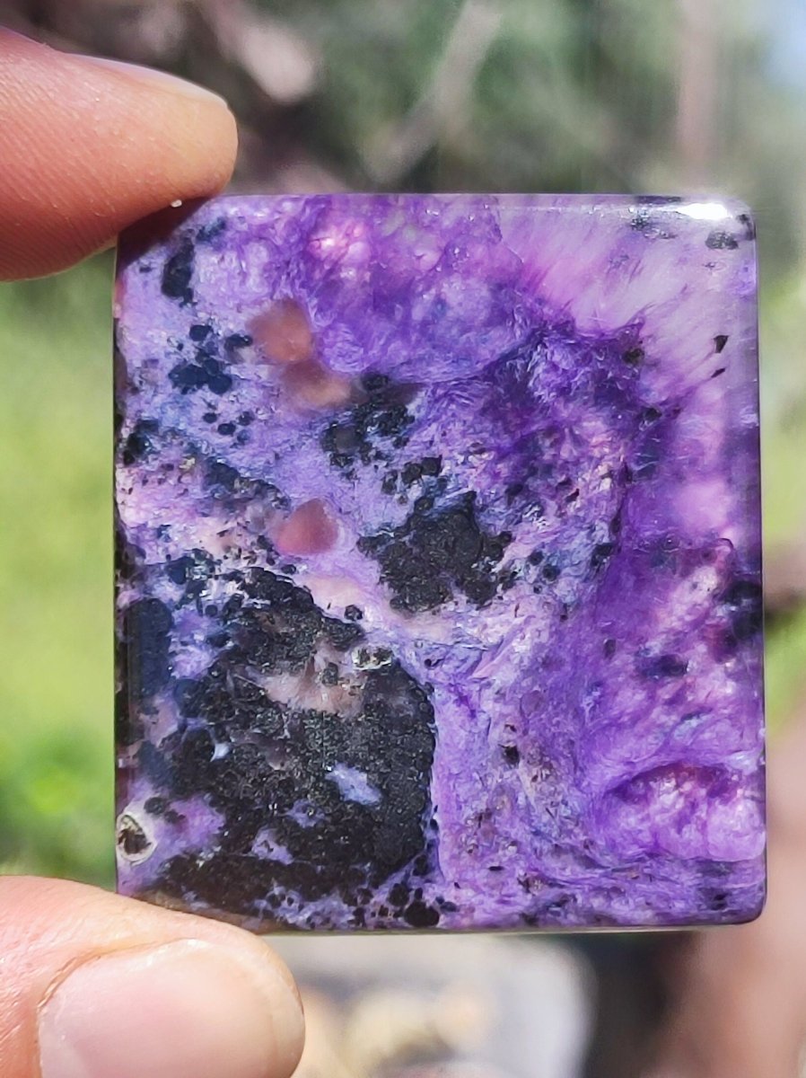 AAA Charoit XL 100% Natürlich Cabochon Sammler Mineral hochwertig Heilstein Auflegestein Rarität Unikat Therapie Energie Makramee einfassen - Art of Nature Berlin