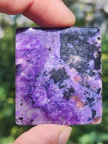 AAA Charoit XL 100% Natürlich Cabochon Sammler Mineral hochwertig Heilstein Auflegestein Rarität Unikat Therapie Energie Makramee einfassen - Art of Nature Berlin