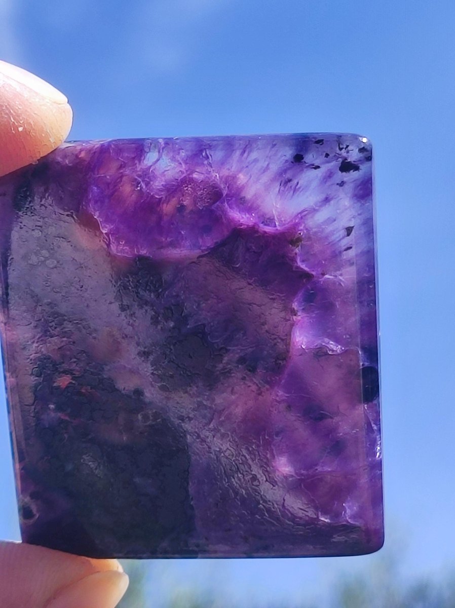 AAA Charoit XL 100% Natürlich Cabochon Sammler Mineral hochwertig Heilstein Auflegestein Rarität Unikat Therapie Energie Makramee einfassen - Art of Nature Berlin