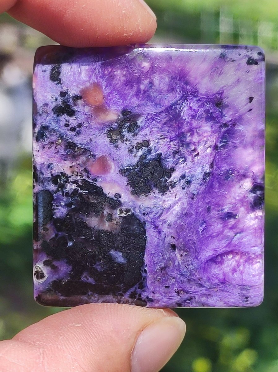 AAA Charoit XL 100% Natürlich Cabochon Sammler Mineral hochwertig Heilstein Auflegestein Rarität Unikat Therapie Energie Makramee einfassen - Art of Nature Berlin