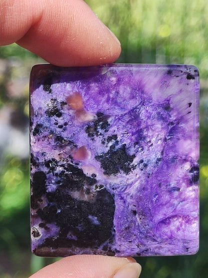 AAA Charoit XL 100% Natürlich Cabochon Sammler Mineral hochwertig Heilstein Auflegestein Rarität Unikat Therapie Energie Makramee einfassen - Art of Nature Berlin