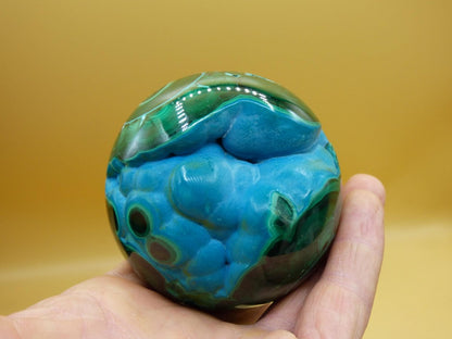 AAA Chrysocoll Malachit botryoidal Kugel Dekostück Edelstein Natur Heilstein Unikat blau grün Mineral Traum Sammlerstück Geschenk Er Sie - Art of Nature Berlin