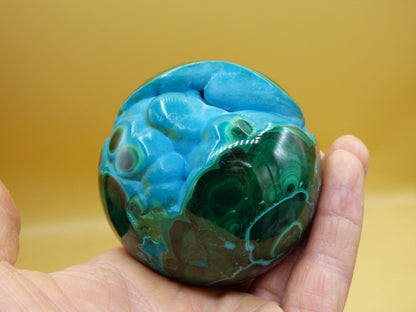 AAA Chrysocoll Malachit botryoidal Kugel Dekostück Edelstein Natur Heilstein Unikat blau grün Mineral Traum Sammlerstück Geschenk Er Sie - Art of Nature Berlin