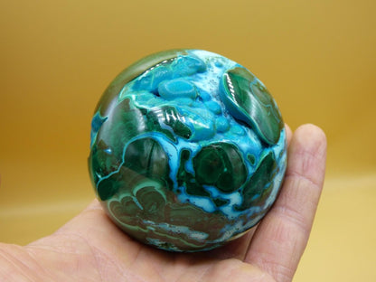 AAA Chrysocoll Malachit botryoidal Kugel Dekostück Edelstein Natur Heilstein Unikat blau grün Mineral Traum Sammlerstück Geschenk Er Sie - Art of Nature Berlin