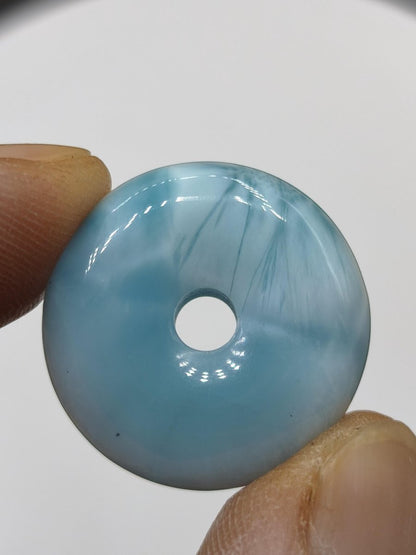 AAA Larimar Schutz Donut Edelstein Kette blau Heilstein Rarität Natur Frau Geschenk Mann Frau Er Sie Energie Kraft Glück - Art of Nature Berlin