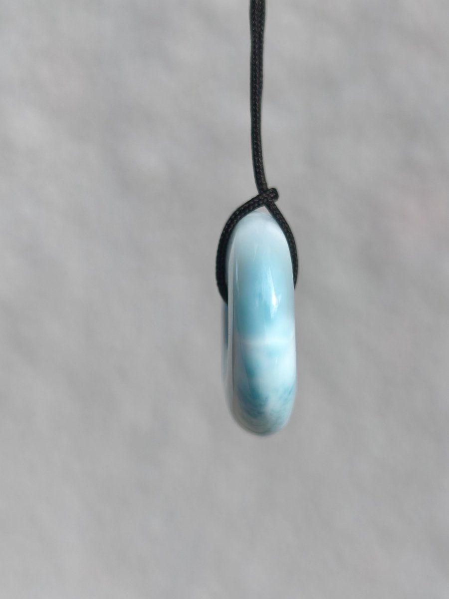 AAA Larimar Schutz Donut Edelstein Kette blau Heilstein Rarität Natur Frau Geschenk Mann Frau Er Sie Energie Kraft Glück - Art of Nature Berlin