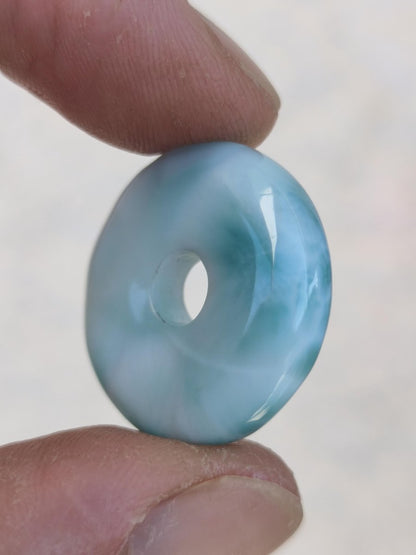 AAA Larimar Schutz Donut Edelstein Kette blau Heilstein Rarität Natur Frau Geschenk Mann Frau Er Sie Energie Kraft Glück - Art of Nature Berlin