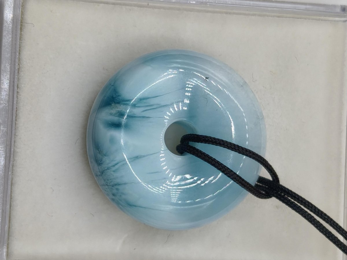 AAA Larimar Schutz Donut Edelstein Kette blau Heilstein Rarität Natur Frau Geschenk Mann Frau Er Sie Energie Kraft Glück - Art of Nature Berlin
