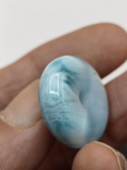 AAA Larimar Schutz Donut Edelstein Kette blau Heilstein Rarität Natur Frau Geschenk Mann Frau Er Sie Energie Kraft Glück - Art of Nature Berlin