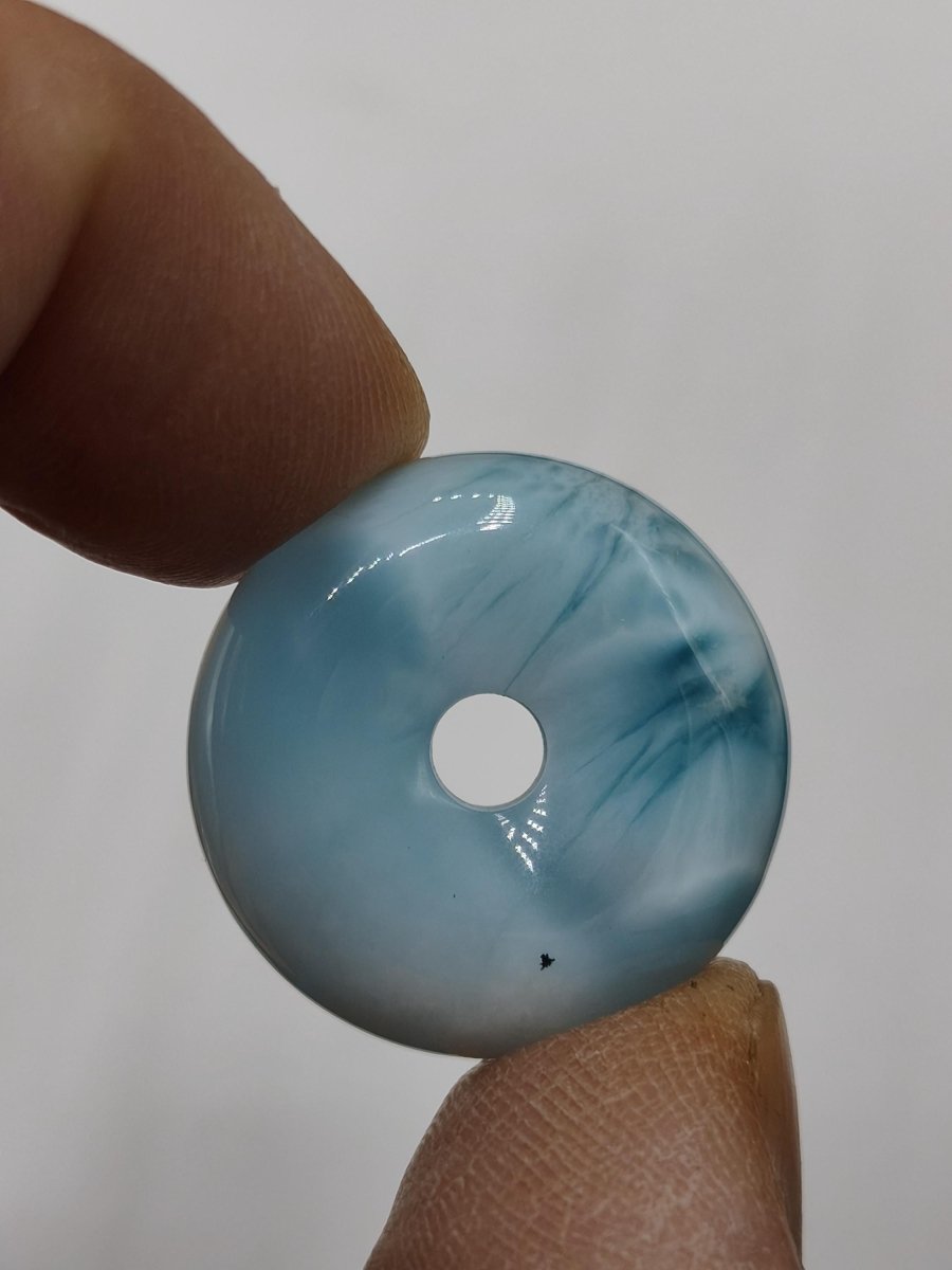 AAA Larimar Schutz Donut Edelstein Kette blau Heilstein Rarität Natur Frau Geschenk Mann Frau Er Sie Energie Kraft Glück - Art of Nature Berlin