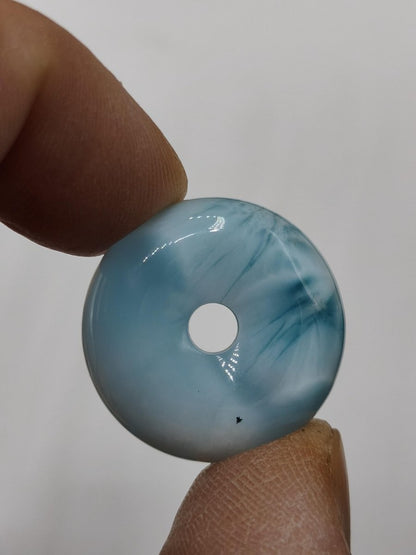 AAA Larimar Schutz Donut Edelstein Kette blau Heilstein Rarität Natur Frau Geschenk Mann Frau Er Sie Energie Kraft Glück - Art of Nature Berlin