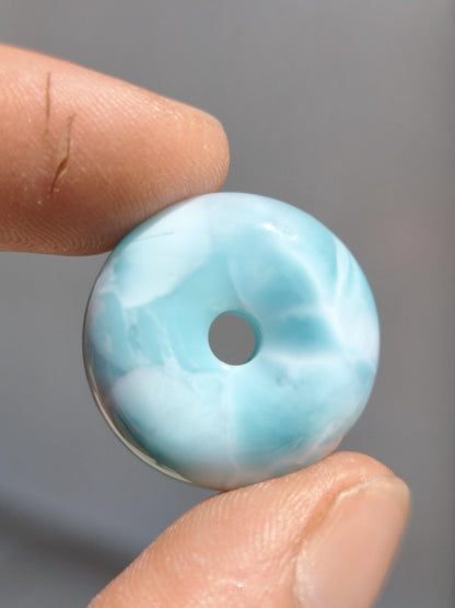 AAA Larimar Schutz Donut Edelstein Kette blau Heilstein Rarität Natur Frau Geschenk Mann Frau Er Sie Energie Kraft Glück - Art of Nature Berlin