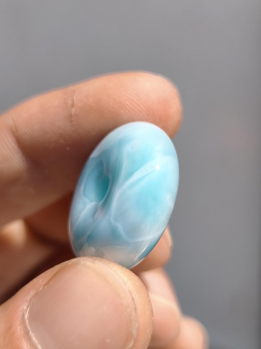 AAA Larimar Schutz Donut Edelstein Kette blau Heilstein Rarität Natur Frau Geschenk Mann Frau Er Sie Energie Kraft Glück - Art of Nature Berlin