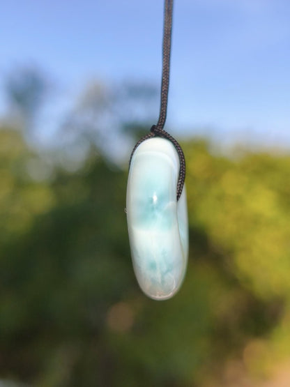 AAA Larimar Schutz Donut Edelstein Kette blau Heilstein Rarität Natur Frau Geschenk Mann Frau Er Sie Energie Kraft Glück - Art of Nature Berlin