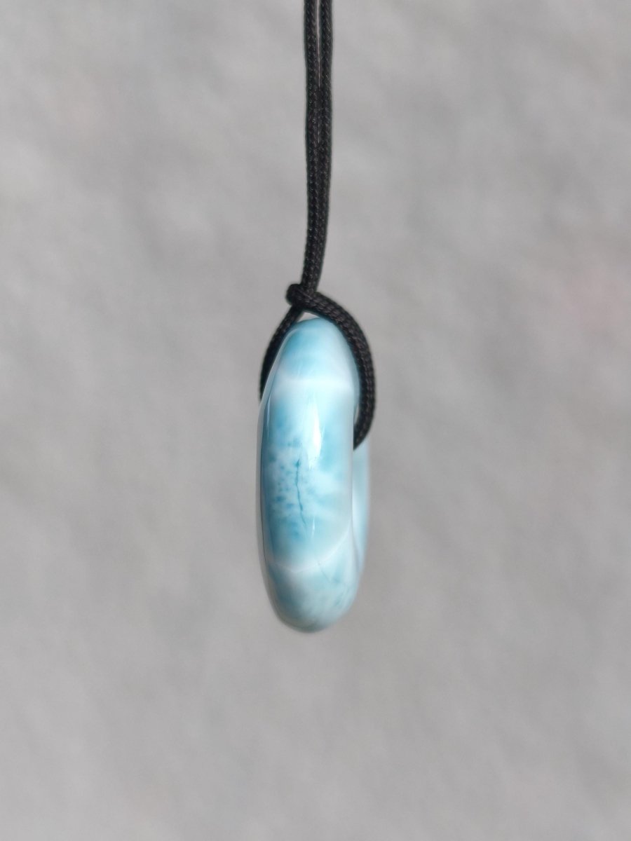 AAA Larimar Schutz Donut Edelstein Kette blau Heilstein Rarität Natur Frau Geschenk Mann Frau Er Sie Energie Kraft Glück - Art of Nature Berlin
