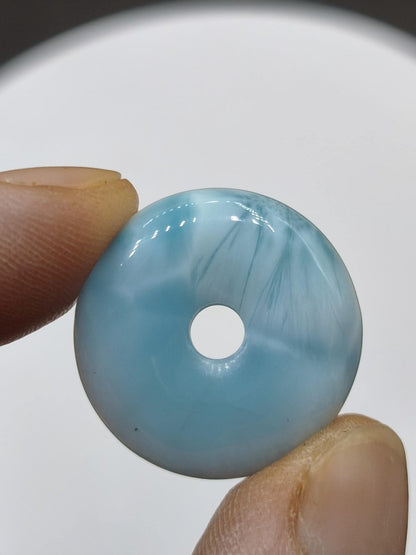 AAA Larimar Schutz Donut Edelstein Kette blau Heilstein Rarität Natur Frau Geschenk Mann Frau Er Sie Energie Kraft Glück - Art of Nature Berlin