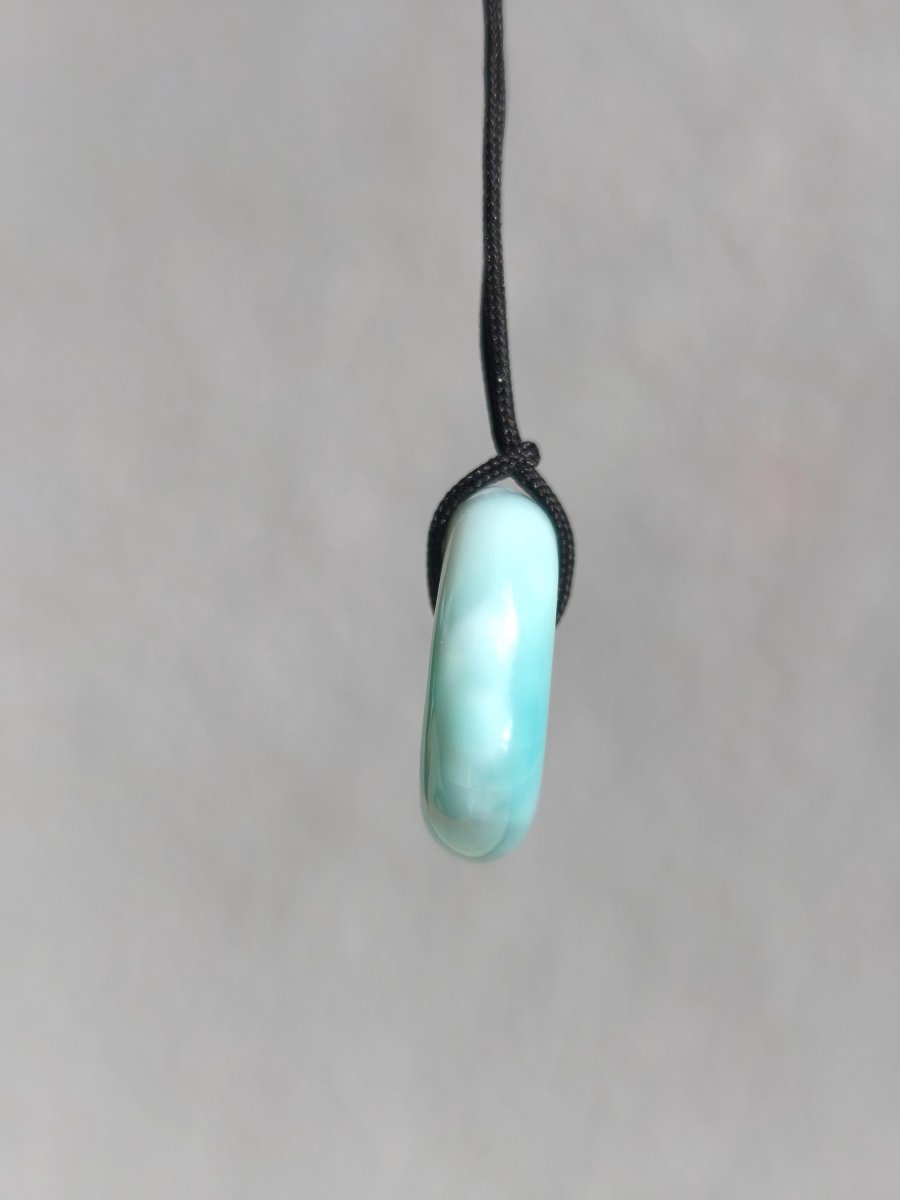 AAA Larimar Schutz Donut Edelstein Kette blau Heilstein Rarität Natur Frau Geschenk Mann Frau Er Sie Energie Kraft Glück - Art of Nature Berlin