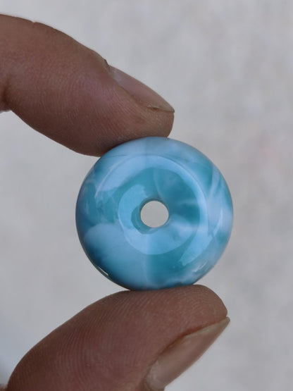 AAA Larimar Schutz Donut Edelstein Kette blau Heilstein Rarität Natur Frau Geschenk Mann Frau Er Sie Energie Kraft Glück - Art of Nature Berlin