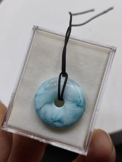 AAA Larimar Schutz Donut Edelstein Kette blau Heilstein Rarität Natur Frau Geschenk Mann Frau Er Sie Energie Kraft Glück - Art of Nature Berlin