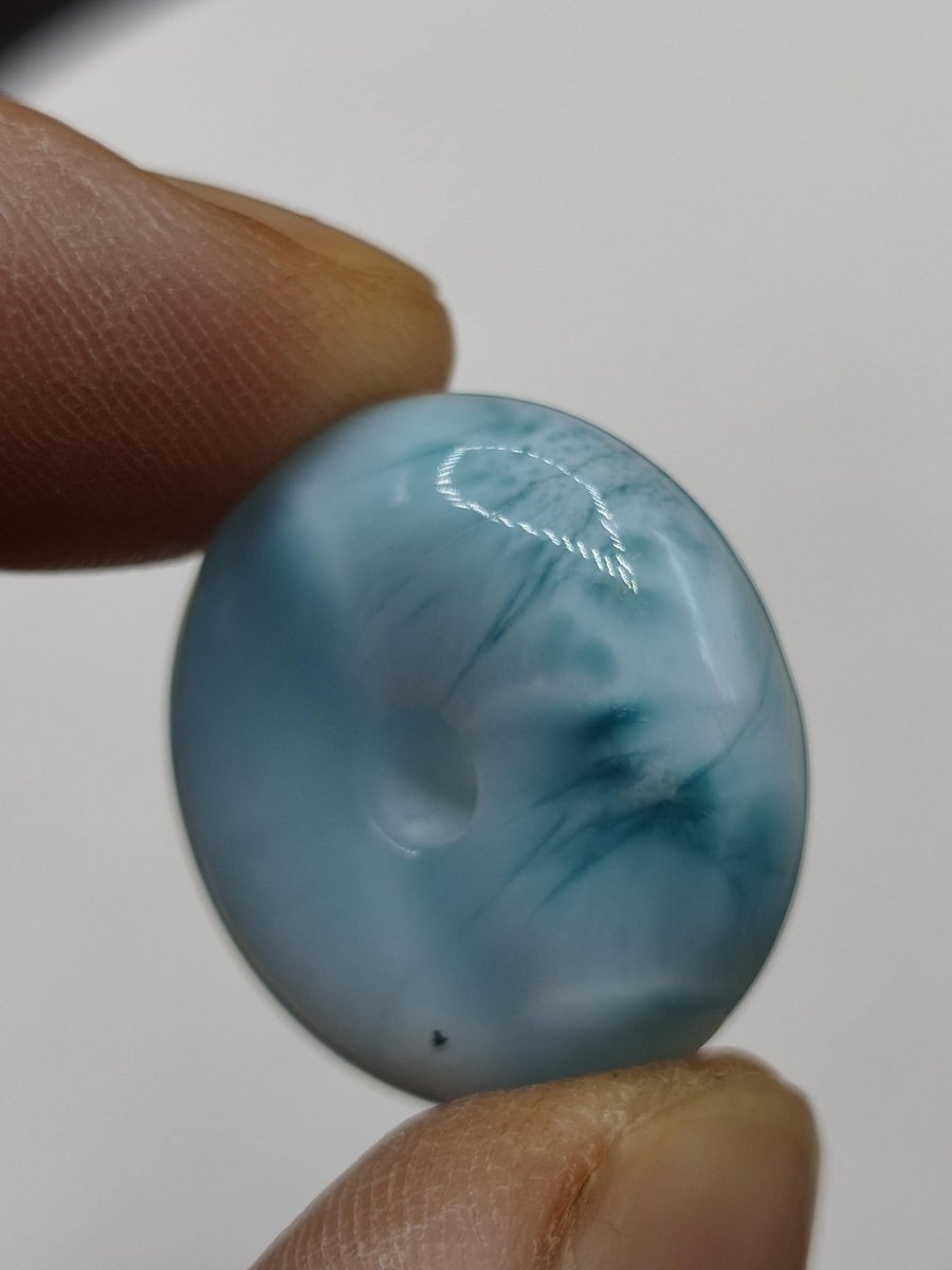 AAA Larimar Schutz Donut Edelstein Kette blau Heilstein Rarität Natur Frau Geschenk Mann Frau Er Sie Energie Kraft Glück - Art of Nature Berlin