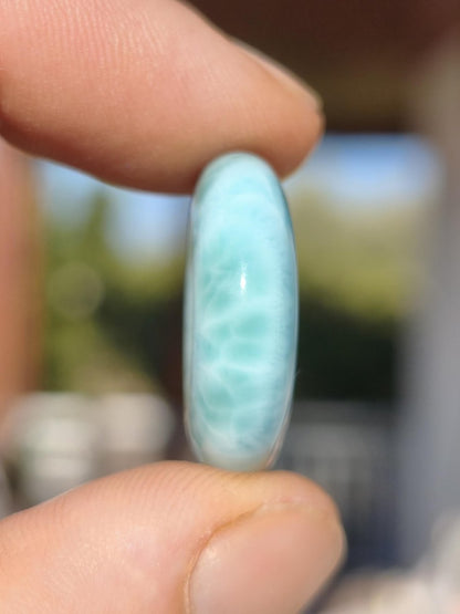 AAA Larimar Schutz Donut Edelstein Kette blau Heilstein Rarität Natur Frau Geschenk Mann Frau Er Sie Energie Kraft Glück - Art of Nature Berlin