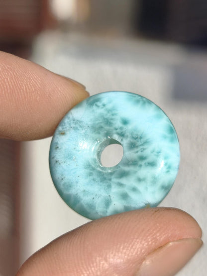 AAA Larimar Schutz Donut Edelstein Kette blau Heilstein Rarität Natur Frau Geschenk Mann Frau Er Sie Energie Kraft Glück - Art of Nature Berlin