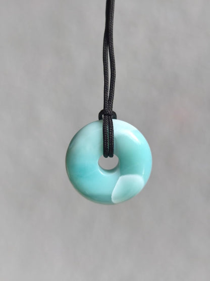 AAA Larimar Schutz Donut Edelstein Kette blau Heilstein Rarität Natur Frau Geschenk Mann Frau Er Sie Energie Kraft Glück - Art of Nature Berlin