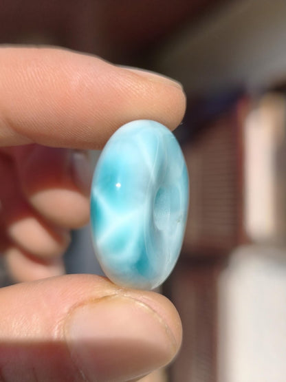AAA Larimar Schutz Donut Edelstein Kette blau Heilstein Rarität Natur Frau Geschenk Mann Frau Er Sie Energie Kraft Glück - Art of Nature Berlin