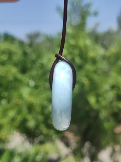 AAA Larimar Schutz Donut Edelstein Kette blau Heilstein Rarität Natur Frau Geschenk Mann Frau Er Sie Energie Kraft Glück - Art of Nature Berlin