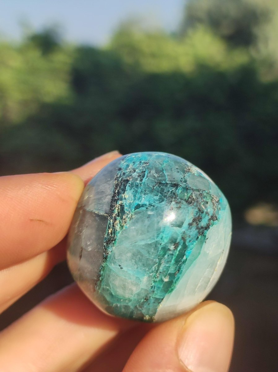 AAA Quantum Quattro Chrysocoll Shattuckit Quarz Azurit blau Natur Heilstein Meditation Ritual Indianer Schamanen Edelstein Mineral Sammler - Art of Nature Berlin