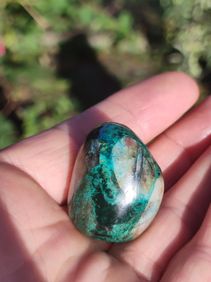 AAA Quantum Quattro Chrysocoll Shattuckit Quarz Azurit blau Natur Heilstein Meditation Ritual Indianer Schamanen Edelstein Mineral Sammler - Art of Nature Berlin