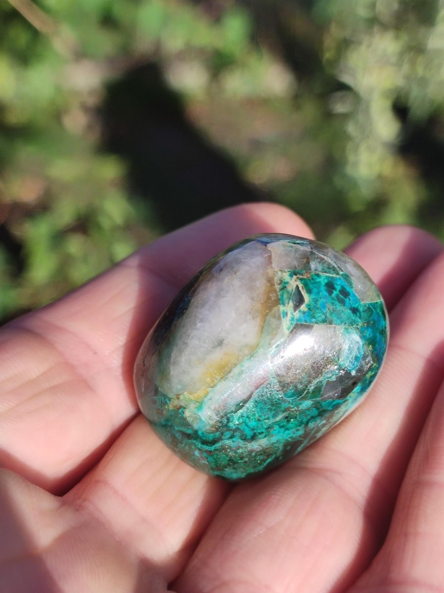 AAA Quantum Quattro Chrysocoll Shattuckit Quarz Azurit blau Natur Heilstein Meditation Ritual Indianer Schamanen Edelstein Mineral Sammler - Art of Nature Berlin