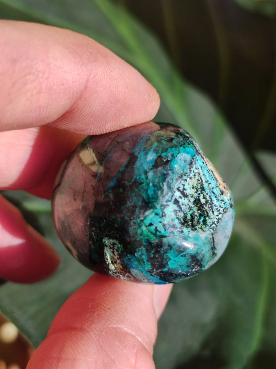 AAA Quantum Quattro Chrysocoll Shattuckit Quarz Azurit blau Natur Heilstein Meditation Ritual Indianer Schamanen Edelstein Mineral Sammler - Art of Nature Berlin