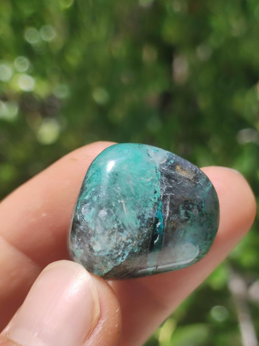 AAA Quantum Quattro Chrysocoll Shattuckit Quarz Azurit blau Natur Heilstein Meditation Ritual Indianer Schamanen Edelstein Mineral Sammler - Art of Nature Berlin