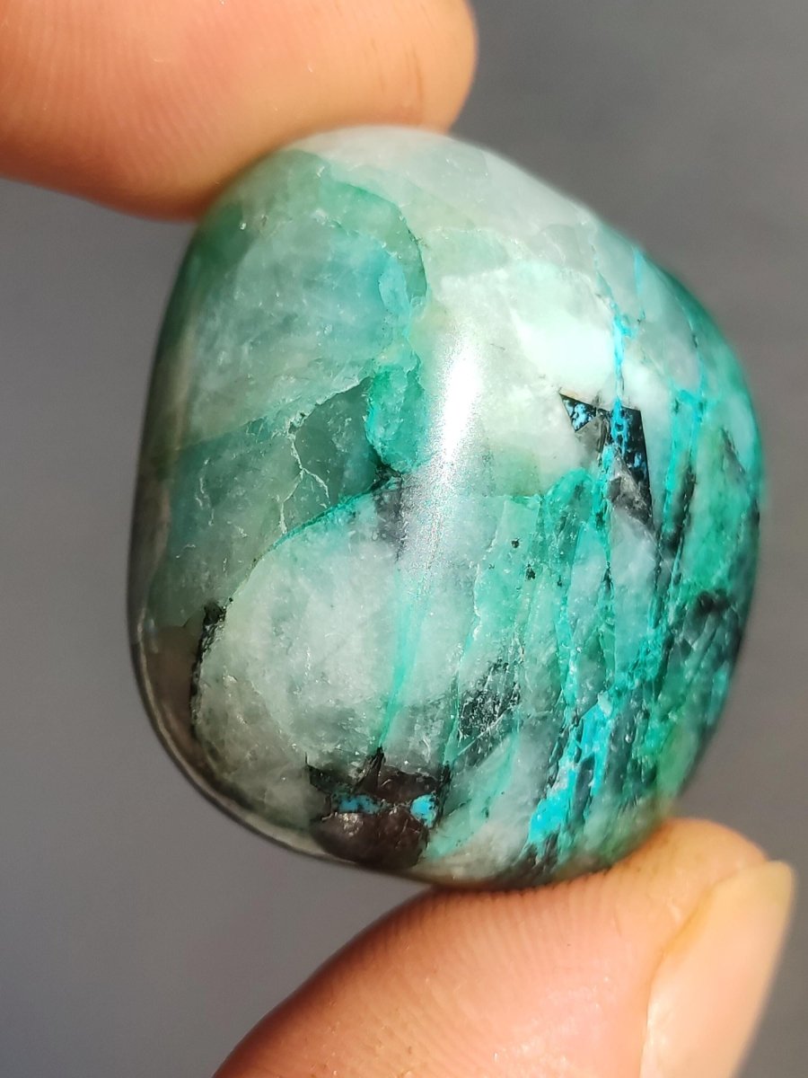 AAA Quantum Quattro Chrysocoll Shattuckit Quarz Azurit blau Natur Heilstein Meditation Ritual Indianer Schamanen Edelstein Mineral Sammler - Art of Nature Berlin