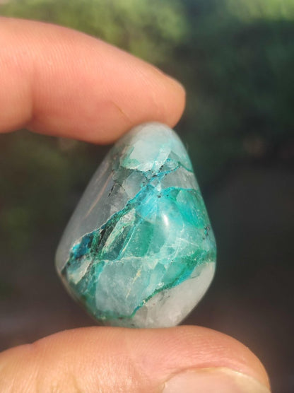 AAA Quantum Quattro Chrysocoll Shattuckit Quarz Azurit blau Natur Heilstein Meditation Ritual Indianer Schamanen Edelstein Mineral Sammler - Art of Nature Berlin