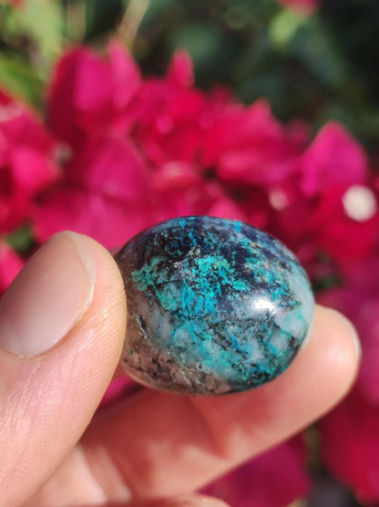 AAA Quantum Quattro Chrysocoll Shattuckit Quarz Azurit blau Natur Heilstein Meditation Ritual Indianer Schamanen Edelstein Mineral Sammler - Art of Nature Berlin