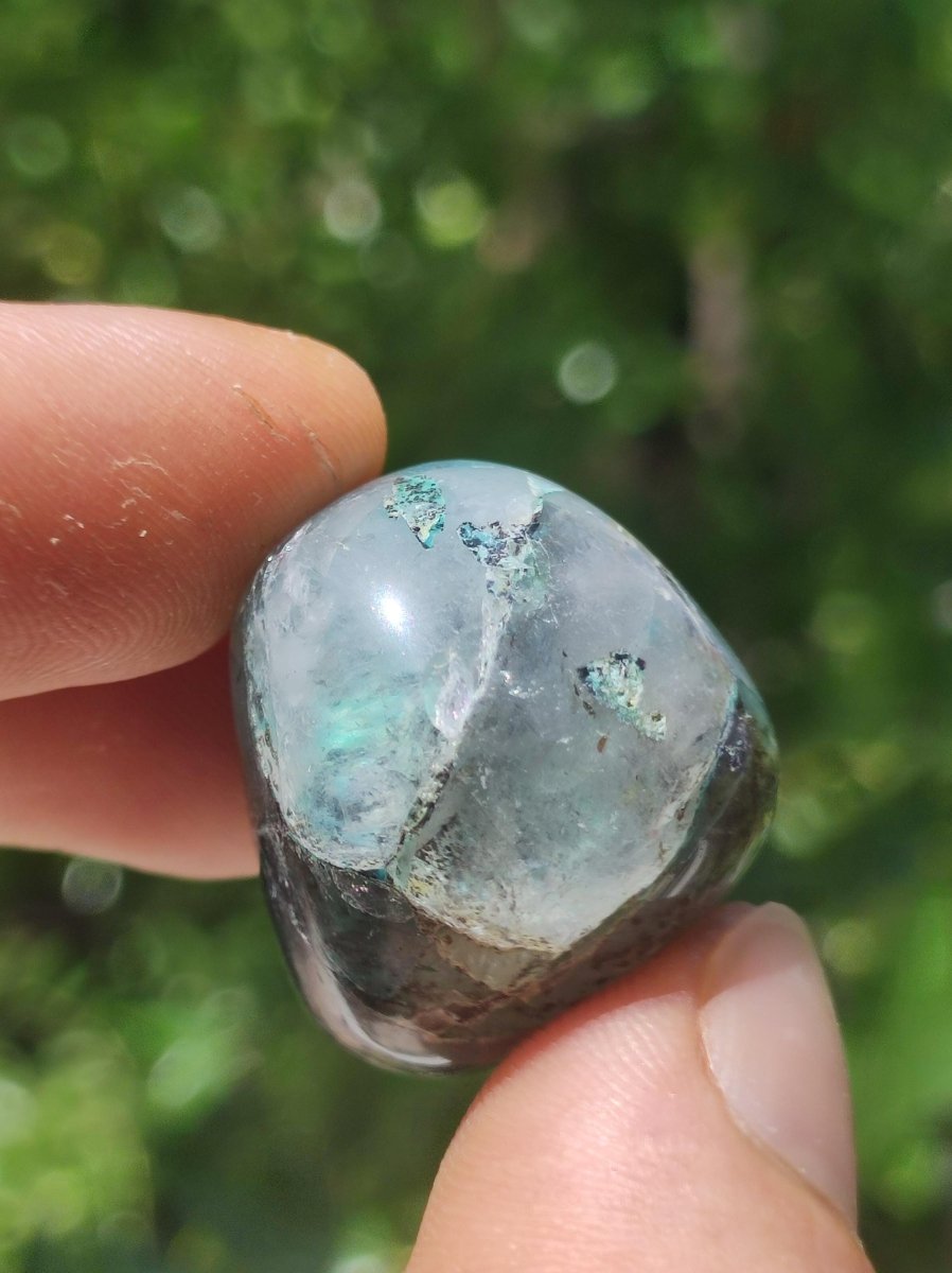 AAA Quantum Quattro Chrysocoll Shattuckit Quarz Azurit blau Natur Heilstein Meditation Ritual Indianer Schamanen Edelstein Mineral Sammler - Art of Nature Berlin