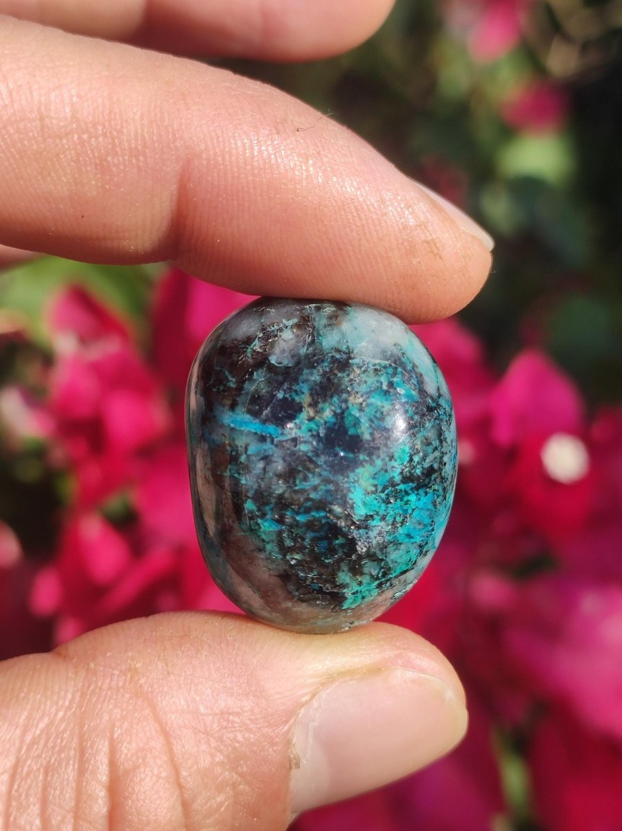 AAA Quantum Quattro Chrysocoll Shattuckit Quarz Azurit blau Natur Heilstein Meditation Ritual Indianer Schamanen Edelstein Mineral Sammler - Art of Nature Berlin