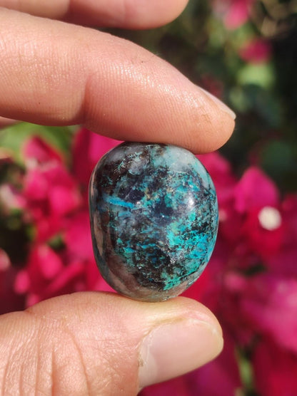 AAA Quantum Quattro Chrysocoll Shattuckit Quarz Azurit blau Natur Heilstein Meditation Ritual Indianer Schamanen Edelstein Mineral Sammler - Art of Nature Berlin