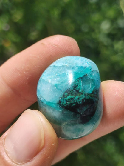 AAA Quantum Quattro Chrysocoll Shattuckit Quarz Azurit blau Natur Heilstein Meditation Ritual Indianer Schamanen Edelstein Mineral Sammler - Art of Nature Berlin