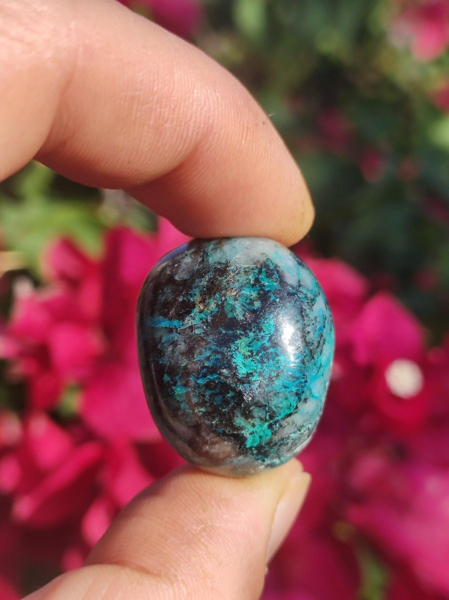 AAA Quantum Quattro Chrysocoll Shattuckit Quarz Azurit blau Natur Heilstein Meditation Ritual Indianer Schamanen Edelstein Mineral Sammler - Art of Nature Berlin