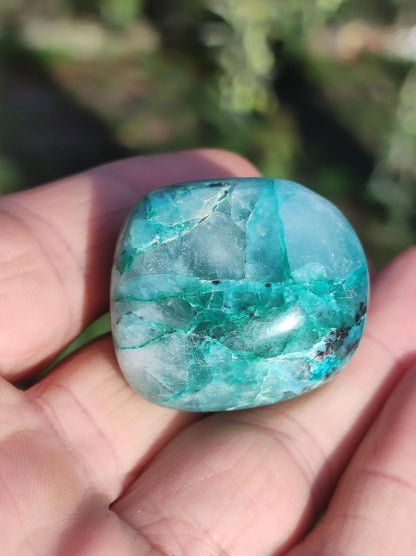 AAA Quantum Quattro Chrysocoll Shattuckit Quarz Azurit blau Natur Heilstein Meditation Ritual Indianer Schamanen Edelstein Mineral Sammler - Art of Nature Berlin