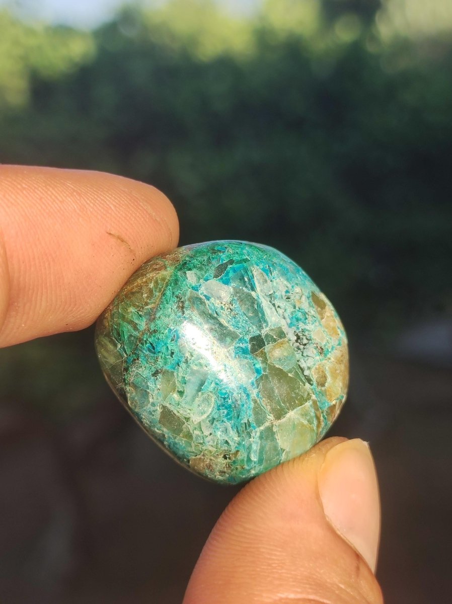 AAA Quantum Quattro Chrysocoll Shattuckit Quarz Azurit blau Natur Heilstein Meditation Ritual Indianer Schamanen Edelstein Mineral Sammler - Art of Nature Berlin