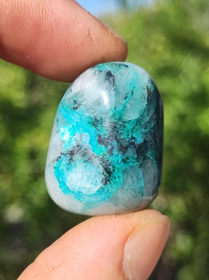 AAA Quantum Quattro Chrysocoll Shattuckit Quarz Azurit blau Natur Heilstein Meditation Ritual Indianer Schamanen Edelstein Mineral Sammler - Art of Nature Berlin